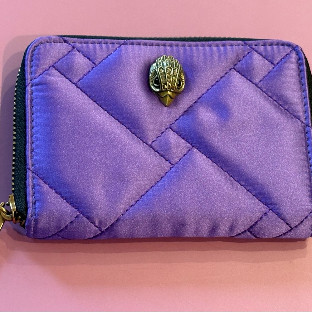 Kurt Geiger Purple Quilted Wallet with Decorative Clasp